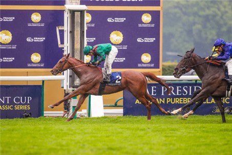 2. kép: A befutó: Rayif (IRE), Komorebi (IRE) kívül, majd Hankelow (IRE) belül. Fotó forrása: Pat Healy Photography